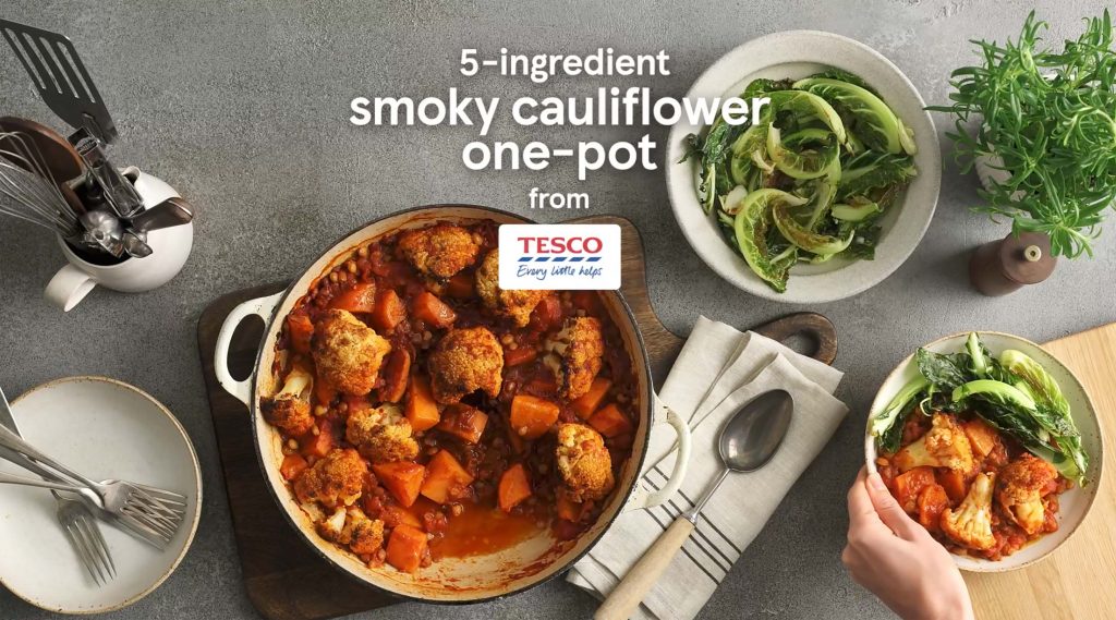 tesco 5 ingredients cauliflower one pot video