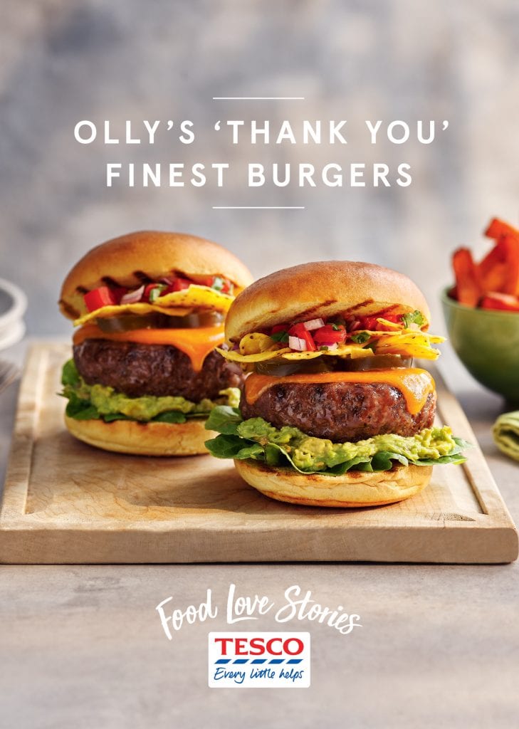 tesco food love stories olly's finest burgers recipe card