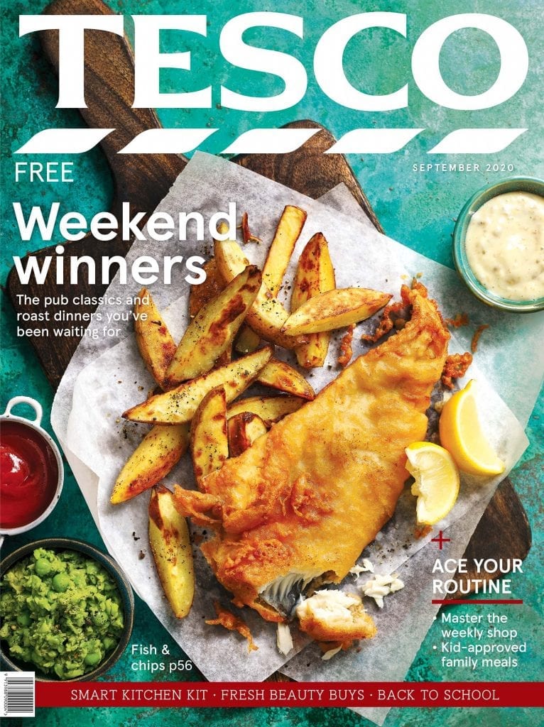 Tesco magazine september 2020 cover fish and chips