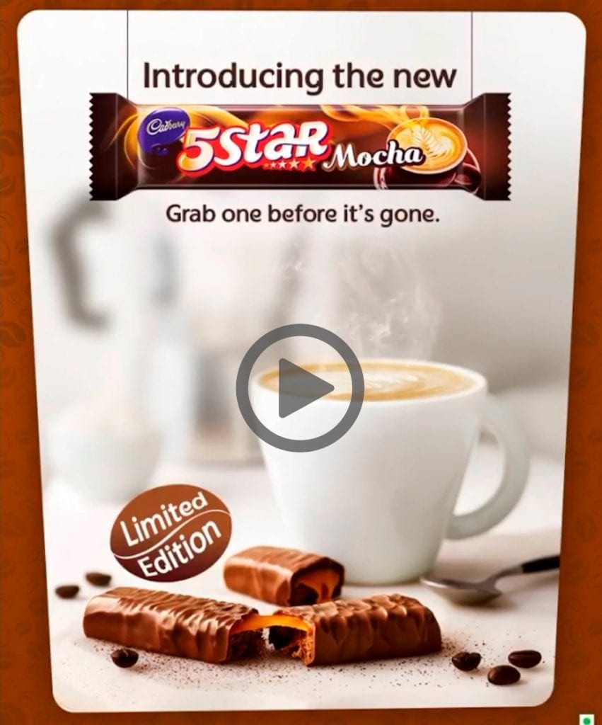 Cadbury India 5 Star Chocolate Bar with Mocha Drink Animation