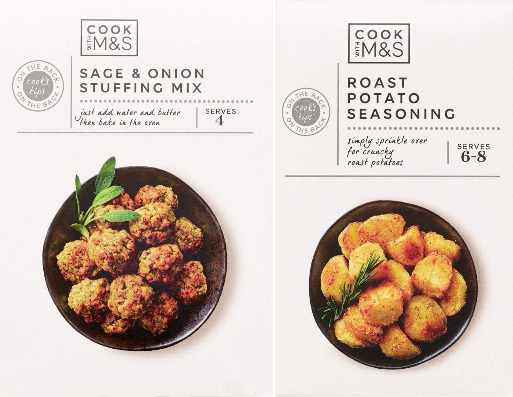 marks and spencers cook with range packaging stuffing mix seasoning