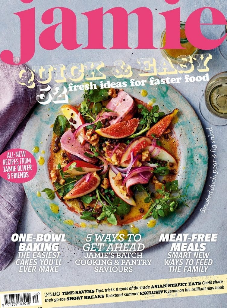 JAMIE magazine smoked duck fig pear salad cover