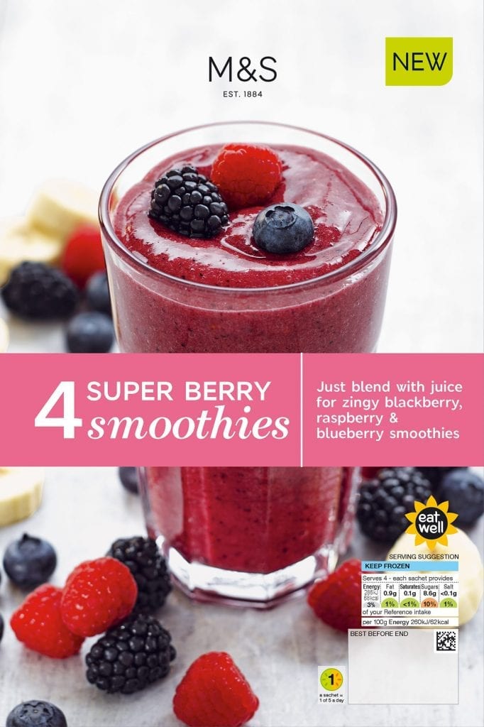 Super berry smoothie shot for Marks and Spencer