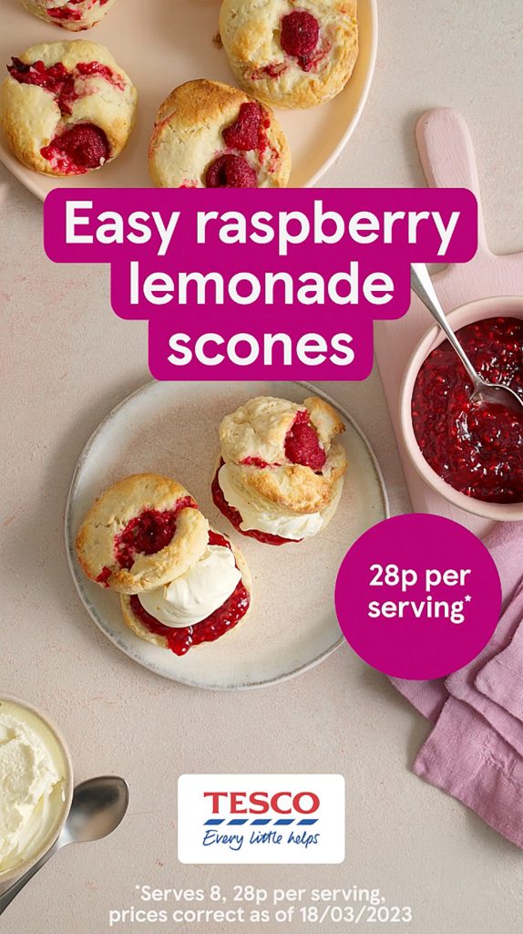 tesco easy raspberry lemonade scones video reel