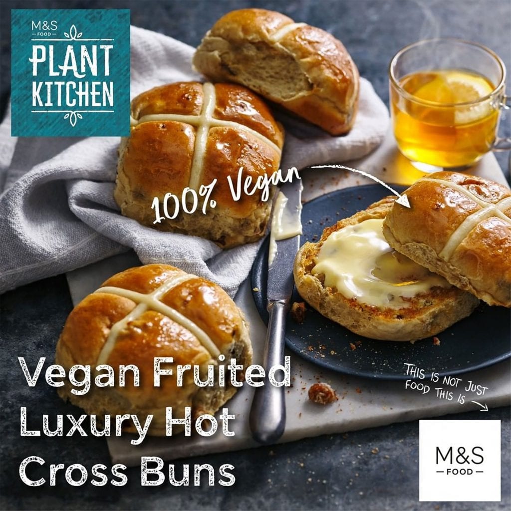 M&S plant kitchen hot cross buns