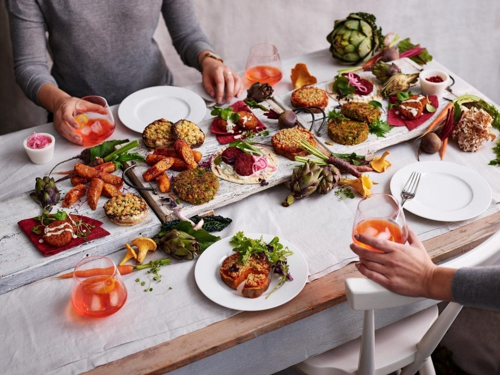 M&S Marks and Spencers vegetarian table