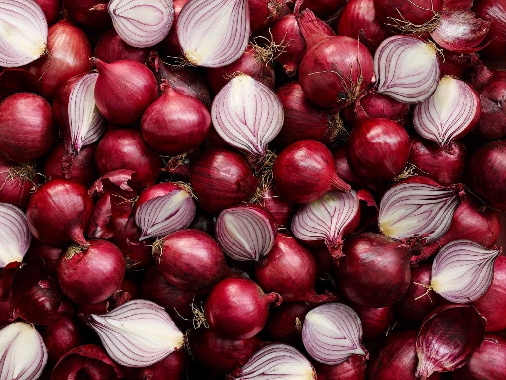 Red Onions ingredients shot for Marks and Spencer's packaging in the Summer Food on the Move range.