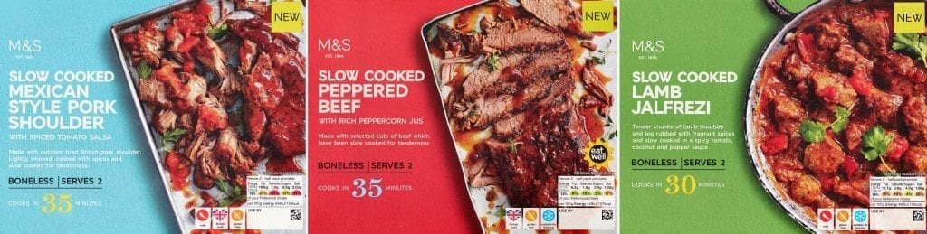 marks and spencers slow cooked meats packaging range