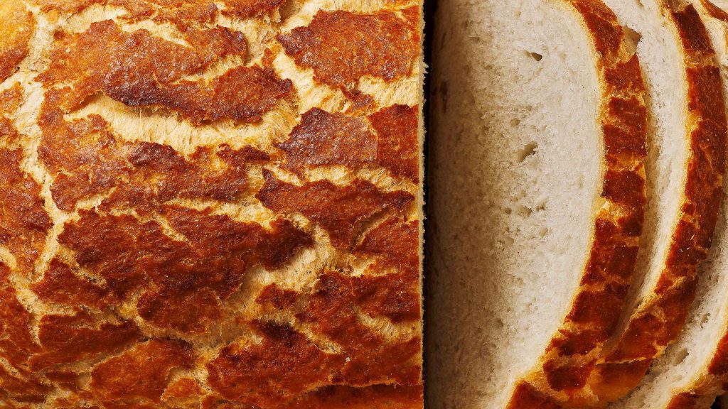 tesco quality seal tiger loaf bread sliced macro image