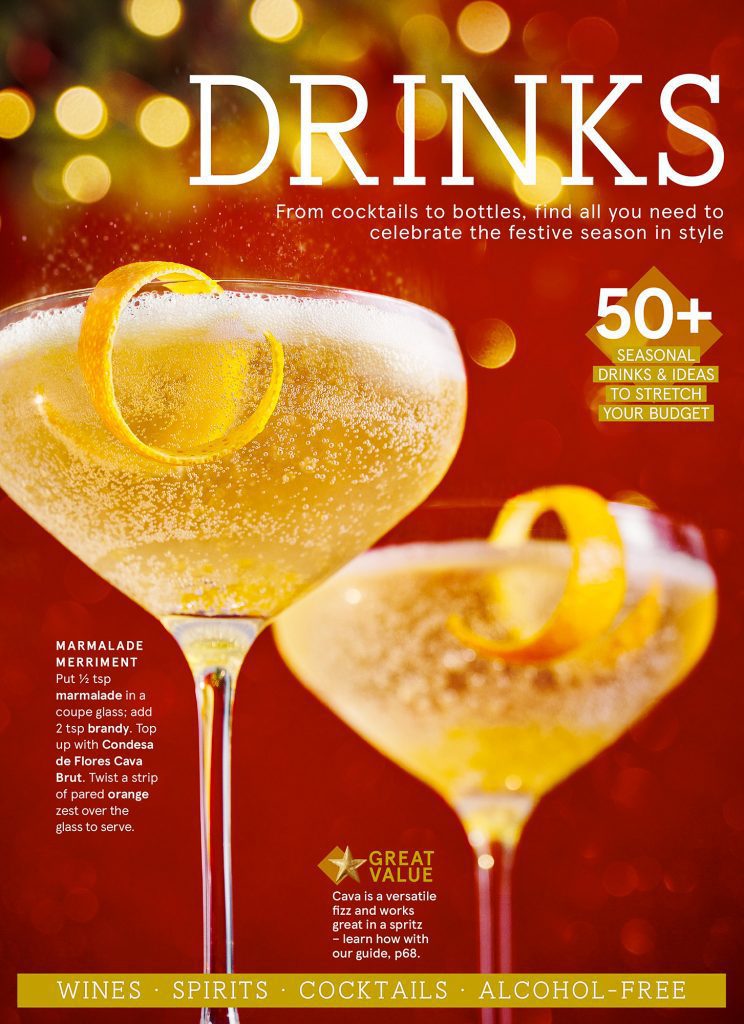 tesco magazine Christmas 2023 drink cover