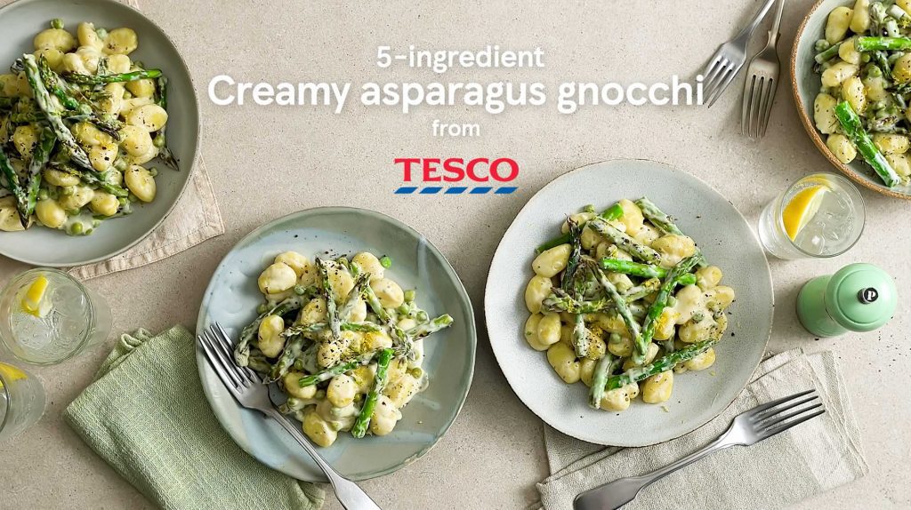 tesco 5 ingredients creamy asparagus gnocchi