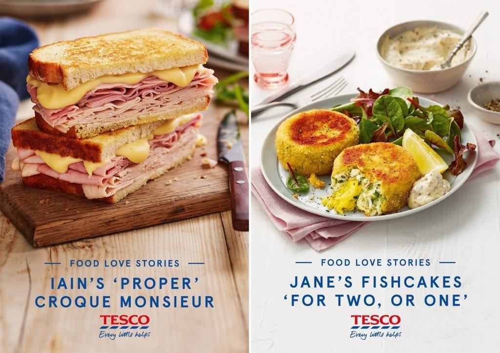 Part of a campaign for Tesco with their Food Love Stories. These recipe cards are of Jane's fishcakes and of Iains Croque Monsieur.