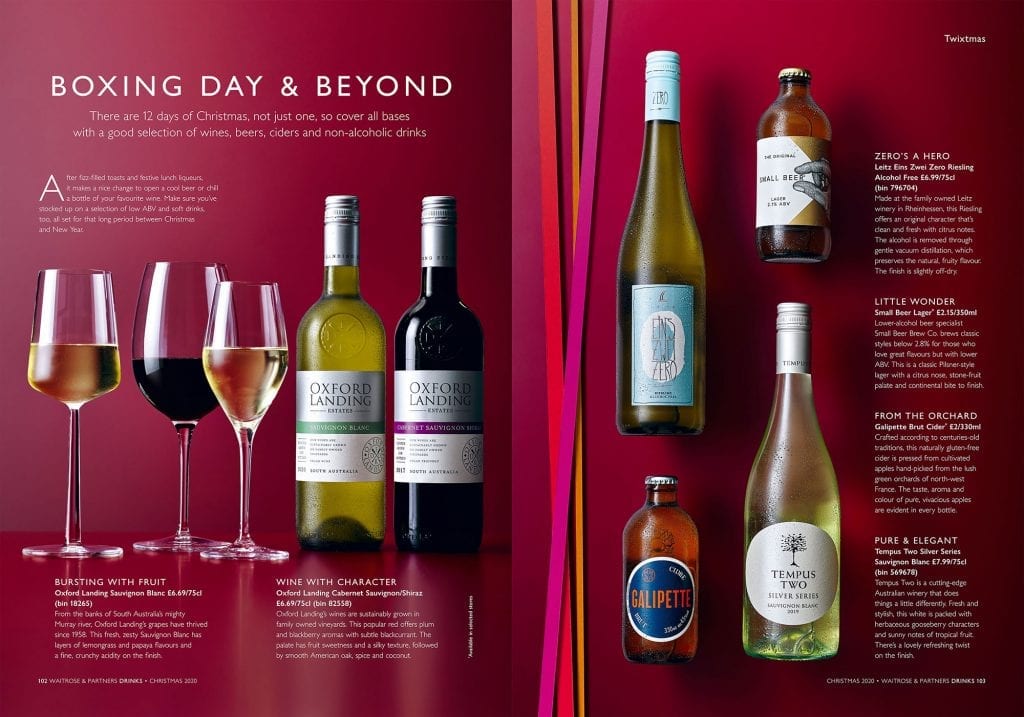 waitrose christmas 2020 drinks brochure wines and beers