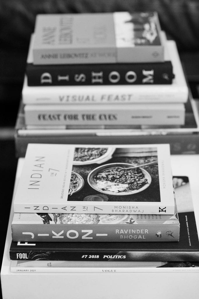 Coffee table food recipe books at Gareth Morgans Food photography studio