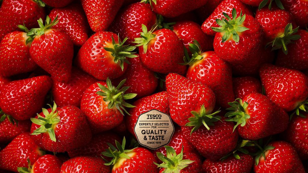 tesco brand quality seal strawberries