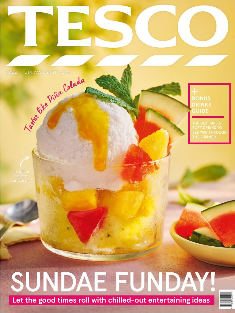 tesco magazine July 2024 cover image sorbet sundae